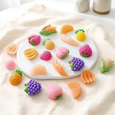 Multi Cavity Fruit Vegetable Silicone Mold For Candle Making Diffuser Stone Resin Craft Handmade Soap Fondant Cake Decoration Mold