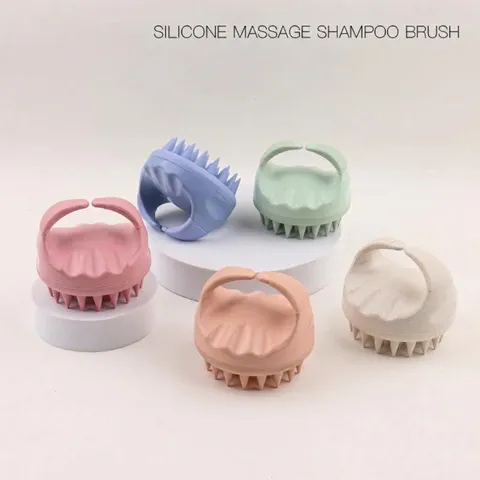 Cepillo Masajeador de Cuero Cabelludo de Paja de Trigo Cepillo de Silicona Suave para Champú para Limpieza Profunda y Cuidado del Cabello