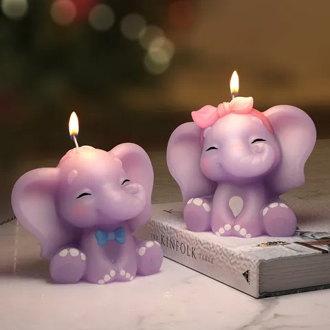 Cute Cartoon Elephant Silicone Mold DIY Aromatherapy Candle Gypsum Soap Handmade Ornament Making Tool For Home Craft Baking Cake Decorating Mold
