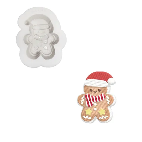 Knit Texture Christmas Tree Gingerbread Man Silicone Mold For Aromatherapy Candle Plaster Diffuser DIY Soap Making Silicone Mold