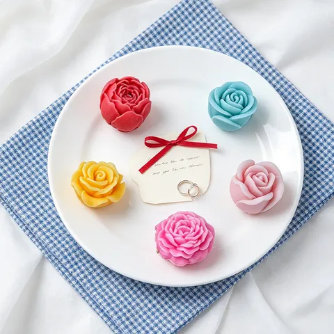 Silikon Rosenblüten Form Für DIY Duftkerze Wachs Seife Herstellung 3D Floral Mousse Schokolade Kuchenform Haus Backen Handwerk Werkzeug