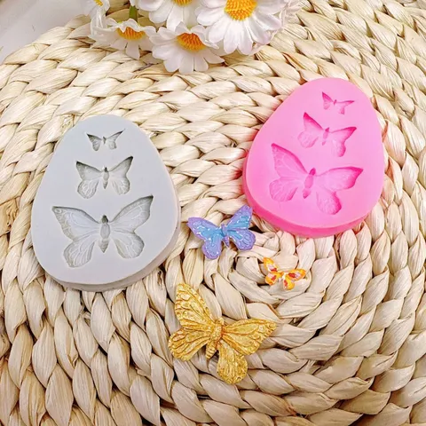 3D Textuur Vlinder Siliconen Vorm Voor Fondant Taart Chocolade Decoratie DIY Handgemaakte Zeep Hars Gietvorm