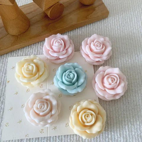 3D Large Rose Flower Silicone Mold DIY Aroma Candle Plaster Soap Mold Resin Fondant Cake Decorating Tool Rose Shape Handcraft