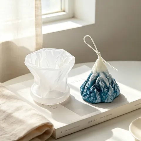 Moule en Silicone en Forme d'Iceberg Bricolage Bougie d'Aromathérapie Gâteau à la Mousse de Montagne de Neige Outil de Glaçons