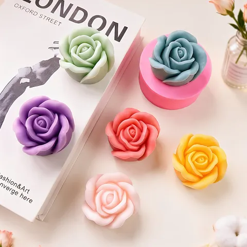 3D Rose Silicone Mold For DIY Handmade Candle Soap Gypsum Chocolate Fondant Mold Stereo Flower Bud Silicone Cake Mold Craft Supplies