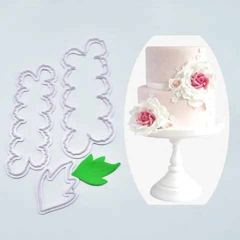 DIY Kunststoff Blume Fondant Kuchenform Rose Nelke Pfingstrose Form Backen Schneiden Zucker Handwerk Modellierwerkzeug Weiß