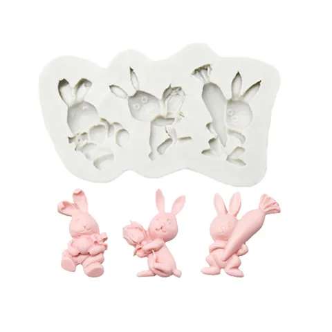 Paashaas Siliconen Vorm Ei Wortel Chocolade Cake Decorating Bakken Tool Voor Fondant Snoep Koekje Gebak DIY