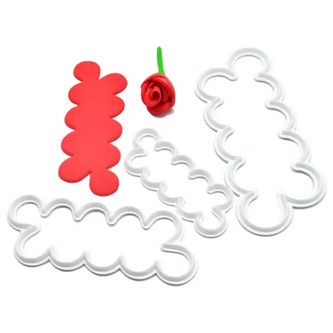 DIY Kunststoff Blume Fondant Kuchenform Rose Nelke Pfingstrose Form Backen Schneiden Zucker Handwerk Modellierwerkzeug Weiß