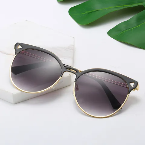 Mode Metallrahmen Katzenauge Sonnenbrille Für Damen Herren UV400 Schutz Farbige Linsen Retro Trendy Sonnenbrille Outdoor Reise Brillen