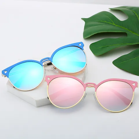 Mode Metallrahmen Katzenauge Sonnenbrille Für Damen Herren UV400 Schutz Farbige Linsen Retro Trendy Sonnenbrille Outdoor Reise Brillen