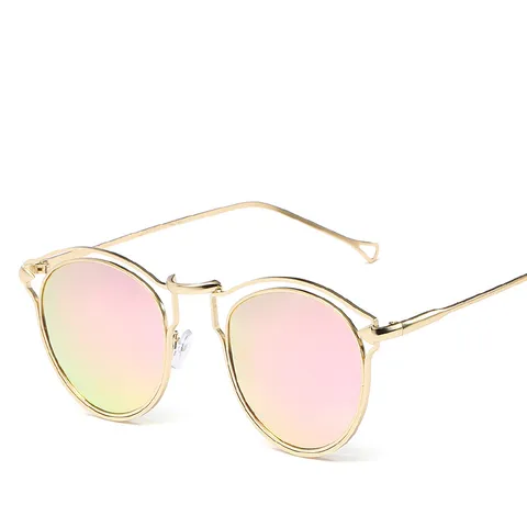 Mode Gepolariseerde Zonnebril Heren Dames Metalen Half Frame Ronde Gespiegelde Lenzen UV400 Bescherming Retro Trend