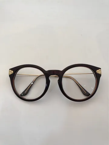 Retro Large Frame Metal Glasses For Women Men Literary Style Anti-Blue Light Plain Glasses Myopia-Ready Optical Frame Fashion Eyewear