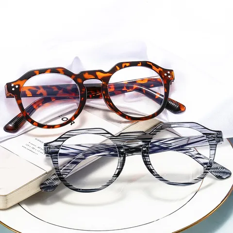 Retro Unregelmäßige Vollrand Blaulichtschutz Brille Polycarbonat Brillengestell Geometrische Mode Klare Linse Brillen Unisex