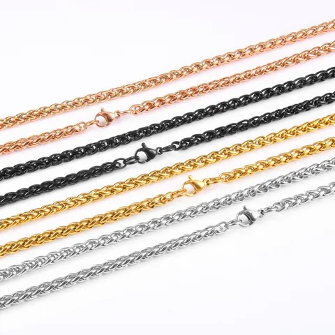 Stainless Steel DIY Chain Necklace Jewelry Findings Unisex Vacuum Electroplated Dragon Bone Flower Basket Chain Link
