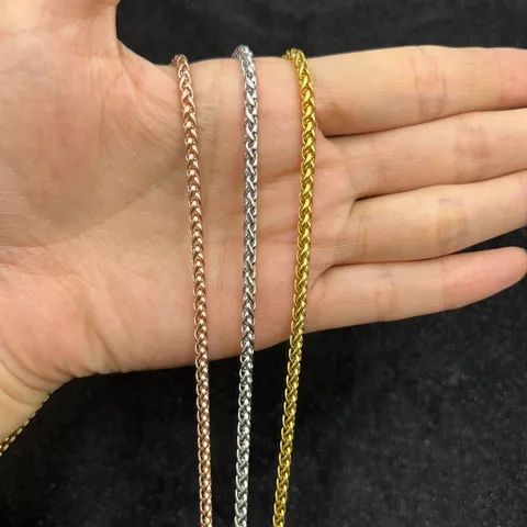 Stainless Steel DIY Chain Necklace Jewelry Findings Unisex Vacuum Electroplated Dragon Bone Flower Basket Chain Link