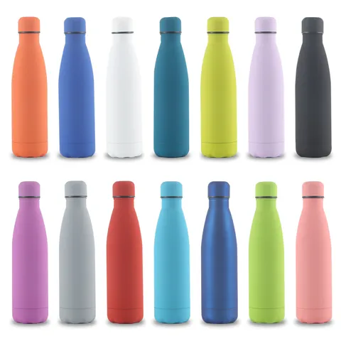 304 Stainless Steel Vacuum Insulated Bottle Sport Water Flask Matte Rubber Paint Finish Cola Shape Leakproof Travel Mug