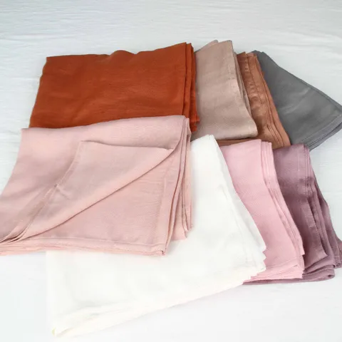 Women's Solid Color Modal Scarf Lightweight Breathable Sun Protection Shawl Versatile Long Headscarf Fashion Neckwear