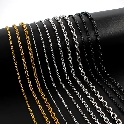 Fashion Stainless Steel Chain Necklace Light Luxury Box Chain Base Necklaces Geometric Plain Link Necklaces For Unisex everyday Jewelry Gift