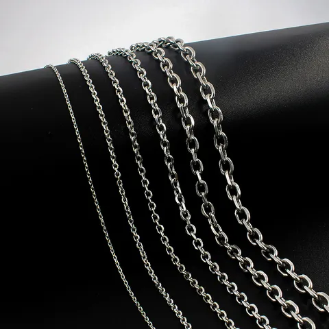 Fashion Stainless Steel Chain Necklace Light Luxury Box Chain Base Necklaces Geometric Plain Link Necklaces For Unisex everyday Jewelry Gift