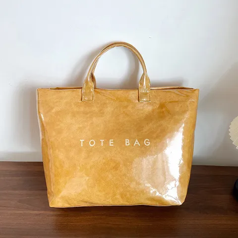 Grande Capacità Impermeabile PVC Borsa Tote Casual Jelly Borsa a Mano Shopper Per Donne Viaggio Quotidiano Chiaro Borsa da Spiaggia