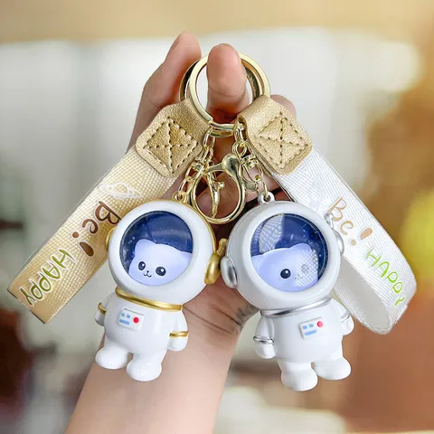 Lichtgevende Astronaut Ruimtebeer Sleutelhanger Schattige Cartoon LED Nachtlampje Paar Tas Hanger Acryl Sleutelhanger