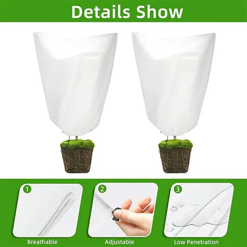 Winter Plant Frost Protection Cover Non-Woven Tree Protector Bag with Drawstring Garden Supply