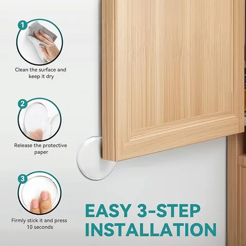 Transparent Silicone Door Stop Wall Protector Self Adhesive Furniture Buffer Pad Silent Crash Pad Home Supplies