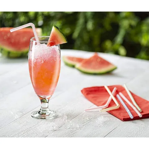 Wegwerp Plastic Rietjes Flexibele Gekleurde Streep Rietjes Voor Feest En Drank