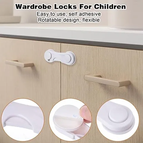Kinderveiligheid Kastslot Babyserveer Lade Slot Draaibaar Kunststof Kinderslot Voor Garderobe Deur Bescherming