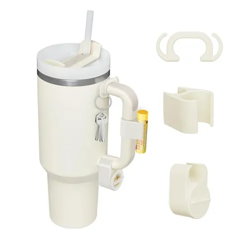 Tumbler Accessories Set For Large Capacity Cup Silicone Plastic Handle Charm Straw Cover Lip Balm Holder Key Ring