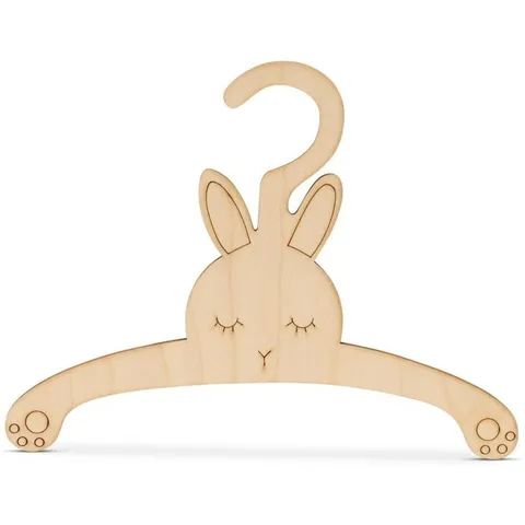 Wooden Baby Kids Clothes Hangers Cute Wild Animal Design Decorative Wardrobe Storage Racks For Nursery Room