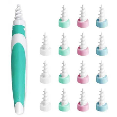 Rotary Ear Wax Removal Tool Spiral Ear Cleaner Kit With Soft Silicone Replacement Tips Portable Safe Ear Pick Health Care