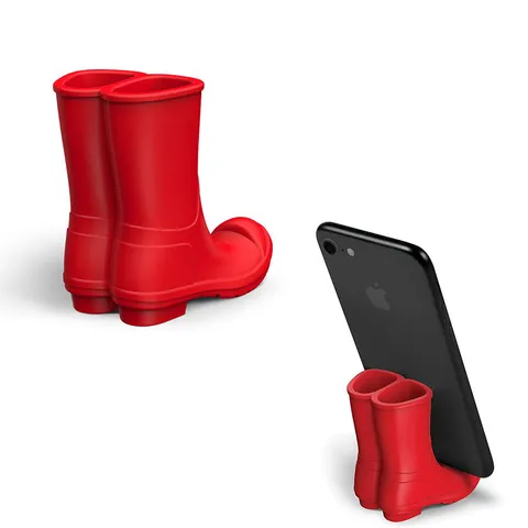 Creative Rain Boot Silicone Mobile Phone Stand Desktop Pen Holder Cute Toothbrush Storage Rack Office Desk Decor