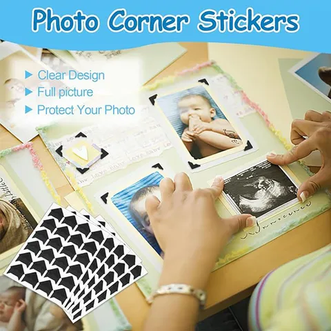 Esquinas de Fotos DIY Vintage Papel Scrapbook Pegatina Soportes de Imágenes Para Diario Álbum Manualidades Papelería Decorativa