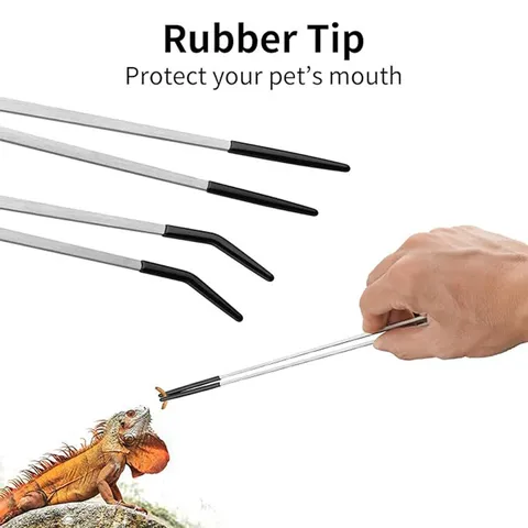 Stainless Steel Pet Feeding Tweezers Long Straight And Curved Tongs For Reptile Aquarium Aquatic Landscaping Tool
