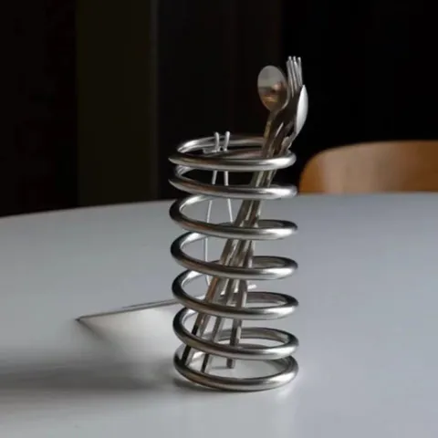 Porte-Brosse à Dents en Métal Minimaliste Spirale Creux Étagère de Rangement de Bureau Salle de Bain Organisateur de Drainage Porte-Pinceau