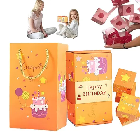 Surprise Bounce Gift Box Pop Up Money Pulling Box Creative Cardboard Gift Packaging For Birthday Party
