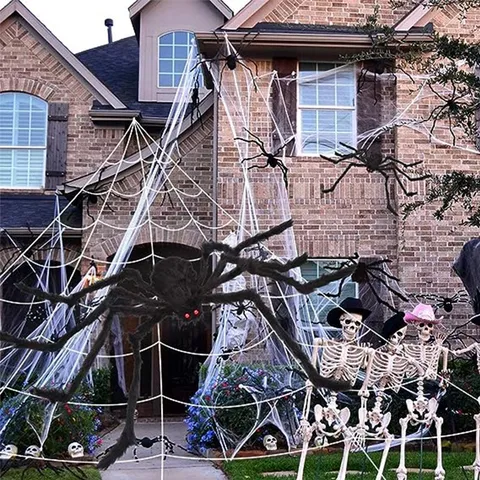 Gigantia Istos Arachnis Halloween Prosomoiosis Veloudoto Arachni Exoteriki Esoteriki Avli Parti Diakosmisi Spiti ton Fantasmaton