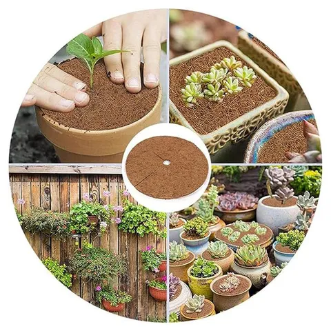 Natural Coconut Coir Flower Pot Mat Round Mulch Ring Weed Barrier Plant Protector Tree Cover Garden Supplies