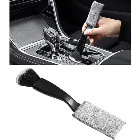 Spazzola di Pulizia per Bocchette Aria Condizionata Auto a Doppia Testa Strumento per Cruscotto Pulizia Interni