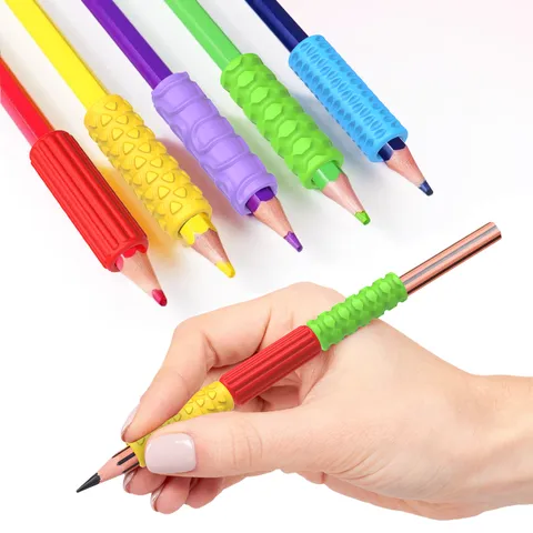 Silicone Pencil Grips Sensory Fidget Toys Anti Anxiety ADHD Tool Writing Aid Pen Cover For Office And School