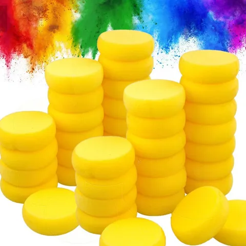 Sello de Esponja Redondo Amarillo Para Niños Educación Temprana Pintura Y Herramienta de Artesanía de Cerámica Suministros de Dibujo de Arte DIY