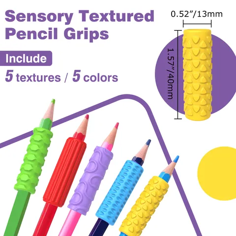 Silicone Pencil Grips Sensory Fidget Toys Anti Anxiety ADHD Tool Writing Aid Pen Cover For Office And School