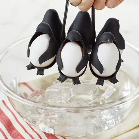 Cute Penguin Egg Boiler And Cooker Plastic Egg Holder Stand Multi Function Egg Storage Rack For Kitchen Home