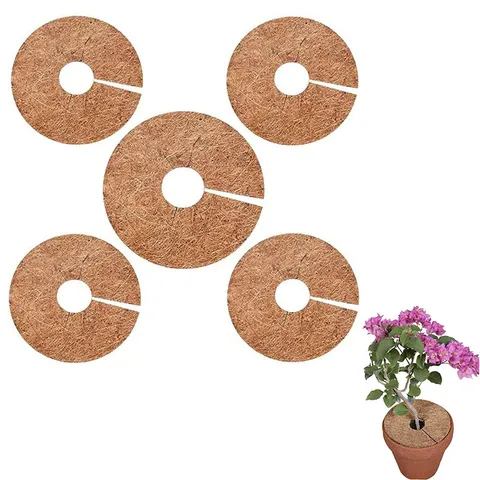 Natural Coconut Coir Flower Pot Mat Round Mulch Ring Weed Barrier Plant Protector Tree Cover Garden Supplies