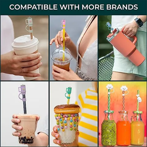 PVC Straw Covers For Wide Straws Cute Daisy Cloud Shape Dustproof Straw Cap Reusable Drinking Straw Accessories