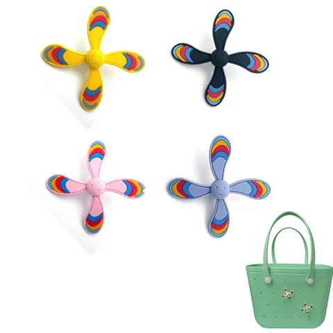 Cute Rotating Windmill Shoe Charms And Bag Buckle DIY Cartoon Accessories For Clog Shoes And Beach Bags