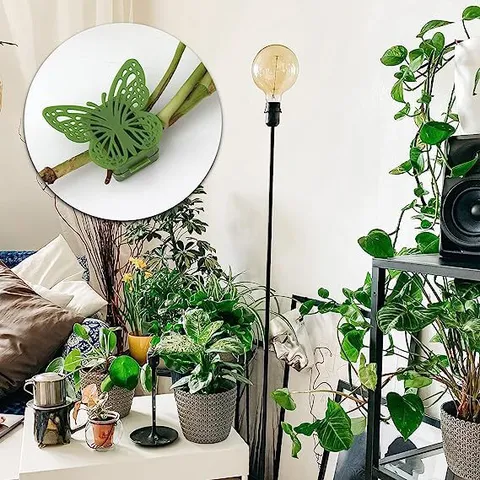 Green Plant Climbing Wall Fixture Butterfly Shape Vine Fixing Clip Leaf Plant Support Holder For Home Garden