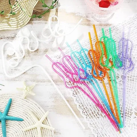 PET Gourd Shaped Straws Funny Party Wedding Bridal Straw Drinking Accessories Multi Color Creative Straw Supplies