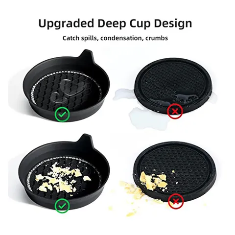 Sottobicchiere per Portabicchieri Auto in Silicone Tappetino Antiscivolo Con Strass Cristallo Accessori Interni Auto Tappetino Impermeabile